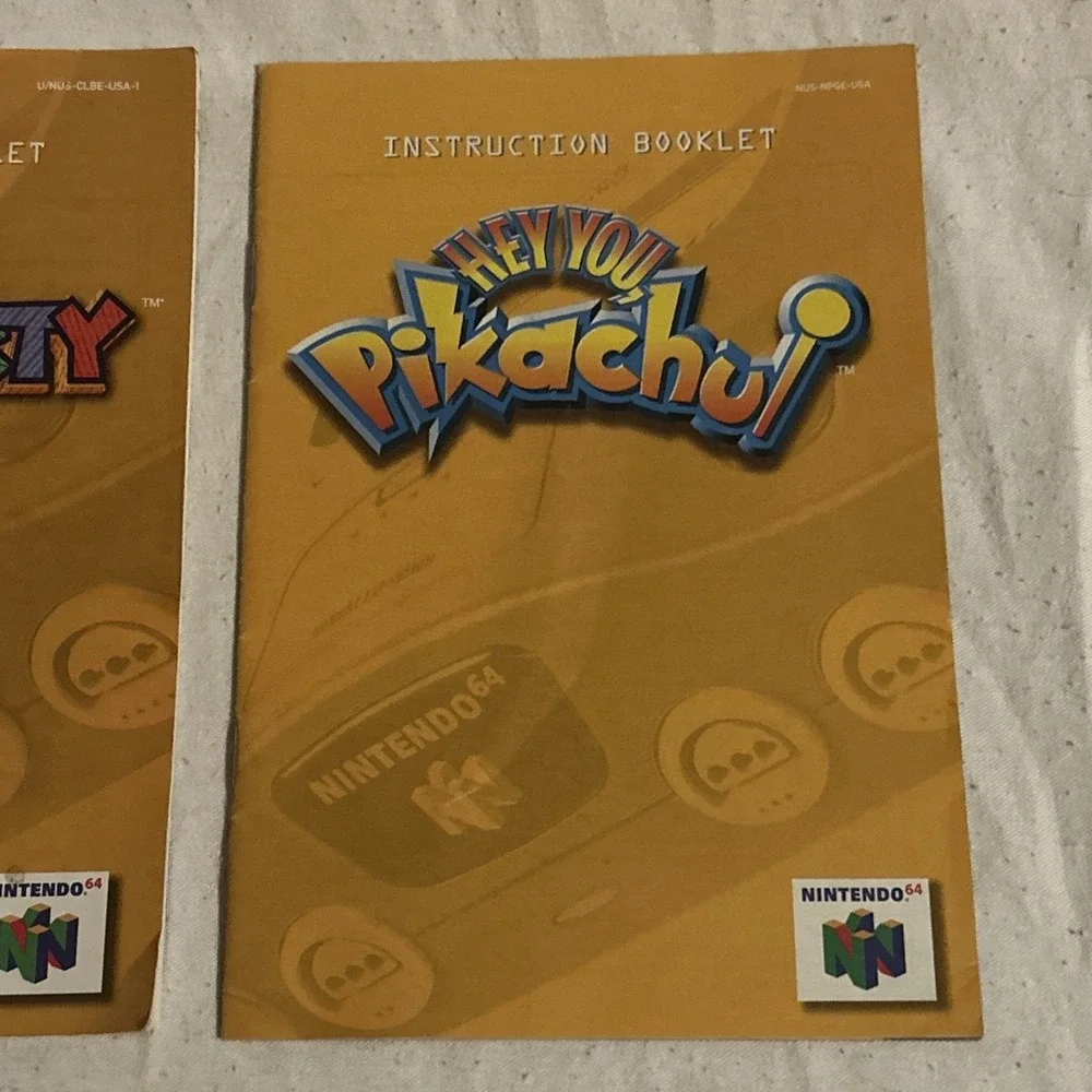 Mario Party 1 & Hey You Pikachu Nintendo 64 N64 Instruction Manual Booklet ONLY‎